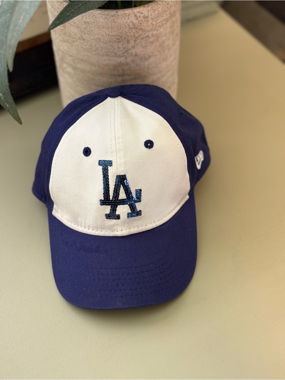 New Era LA Dodgers Two-Tone Cap in White and Royal Blue